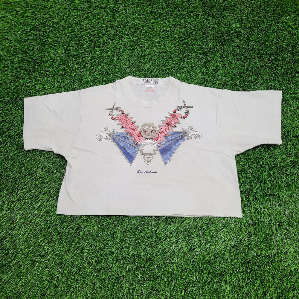 Vintage 1993 Fruit-of-the-Loom Crop Shirt Womens L 21x17 USA